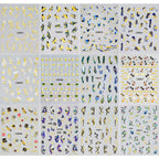 MingLee Golden Blue Marble Nail Stickers – Ocean Wave & Smoke Ink Decals, 12 Sheets