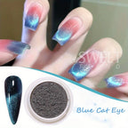 Cat Eye Magnetic Nail Glitter Powder Set – Aurora Crystal Chrome Pigment, 6 Colors