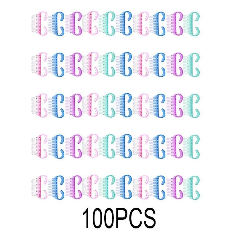 Julianna Beauty Nail Dust Cleaning Brushes – Colorful Bulk Set, 50/100pcs