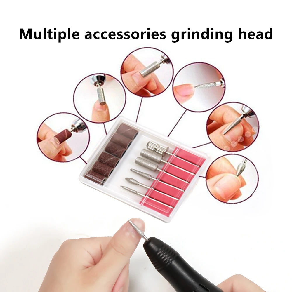LINMANDA 15000RPM Electric Nail Drill Machine Manicure With Nail Drill Bits Set Nail Files Drill Bits Gel Polish Remover Tools