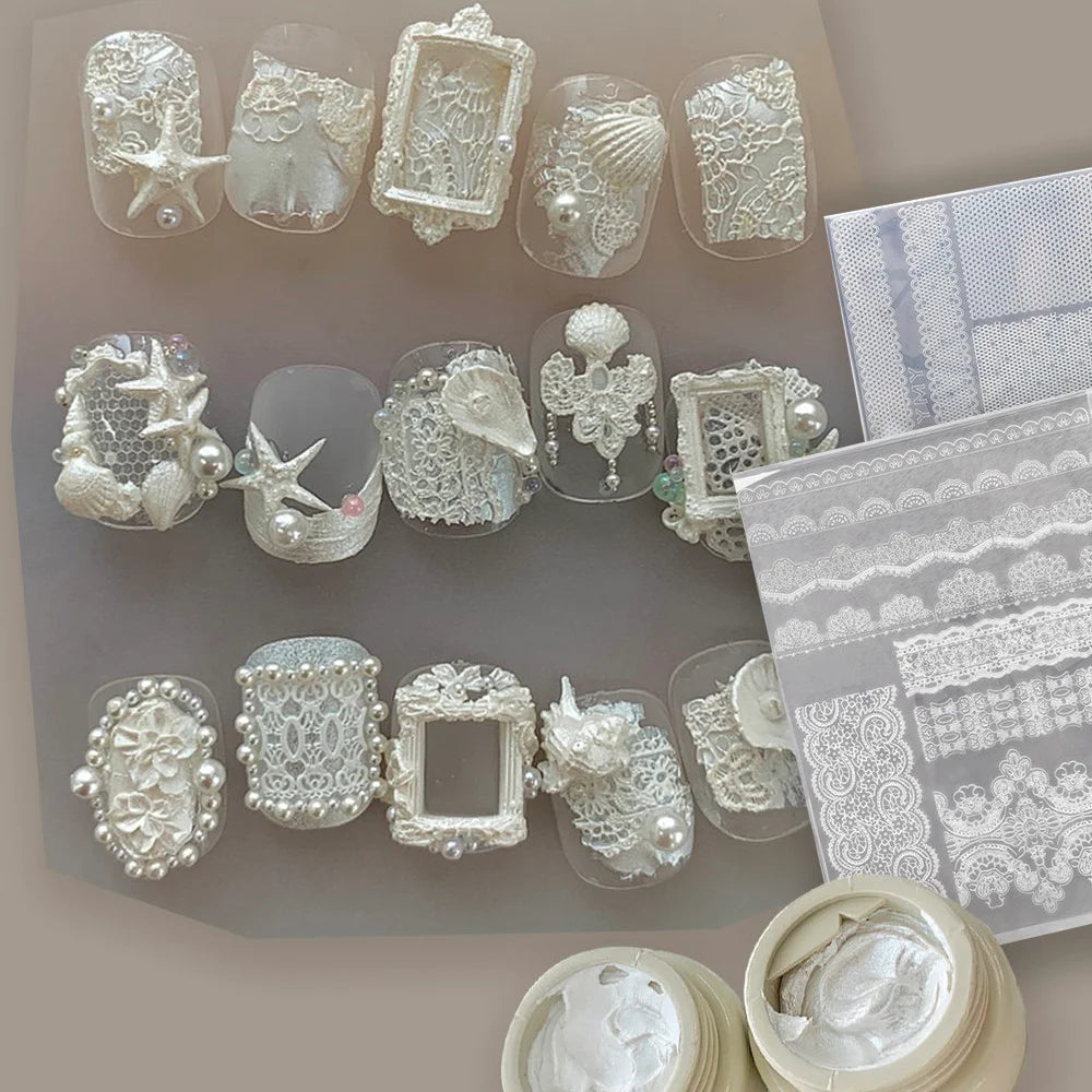 3D Lace Nail Stamping Plate – Silicone Hollow Rose Mesh Printing Mold