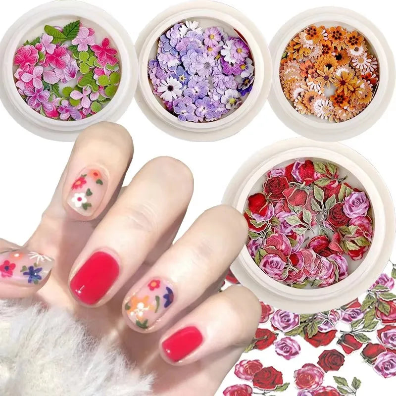 Mixed-Color Dried Flowers for Nail Art – Natural Ultra-Thin Resin Craft Decor