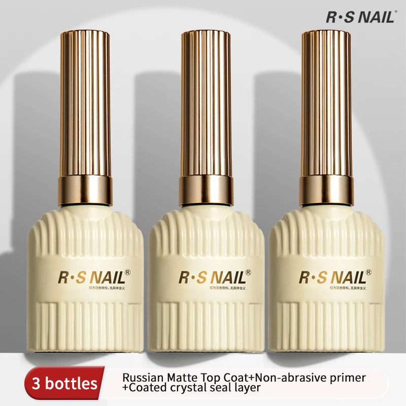 RS NAIL Russian Matte Top Coat – Frosted Non-Stick Powder Seal Gel