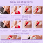 Multi-Color Dip Powder – Sparkling Air-Dry Nail Glitter for French Manicures