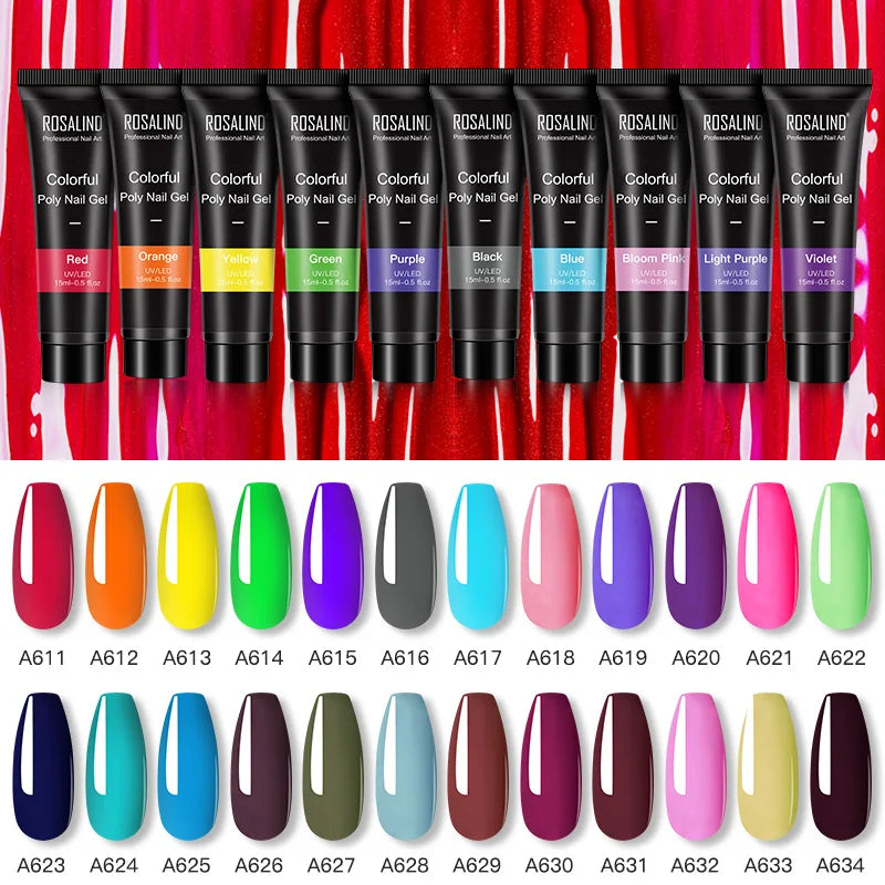 ROSALIND Glitter Sequin Poly Nail Gel – Quick Extension Crystal Builder Gel