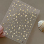 5D Hot Stamping Ocean Nail Stickers – Jellyfish, Shell & Starfish Tropical Decals