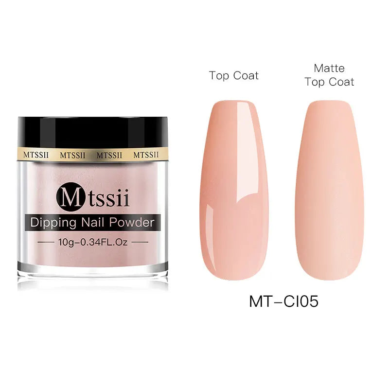 Mtssii 5/10g Dipping Nail Powder Gradient French Nails Nude Pink Glitter Powder Nature Dry Without Lamp Cure Nail Art Decoration