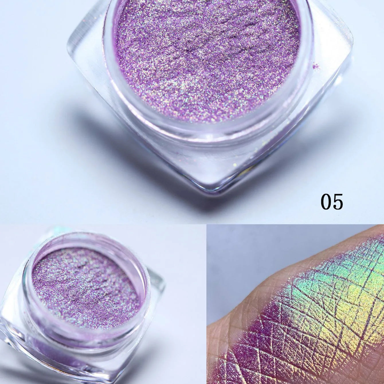 1Jar Magic Mirror Chameleon Nail Powder Glitter Aurora Pearlescent Powder Chrome Pigment Rubbing Dust Manicure Decoration