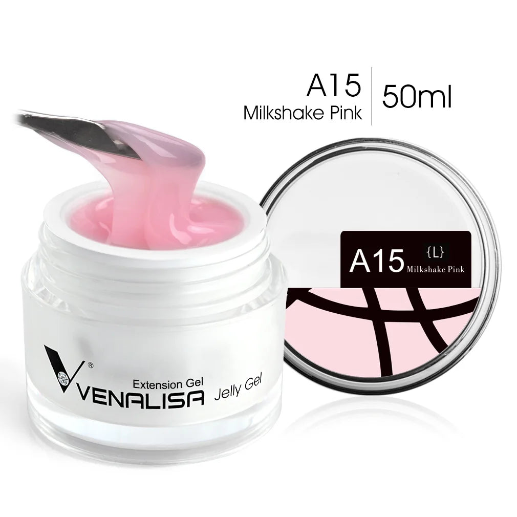 Venalisa 50ml TPO FREE Rose Pink Jelly Gel Extension Nail Salon Professiona Used Self Leveling Transparent Gel Nail Gel Polish