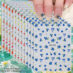 5D Fruit Nail Stickers – Blueberry, Strawberry & Watermelon Summer Decals