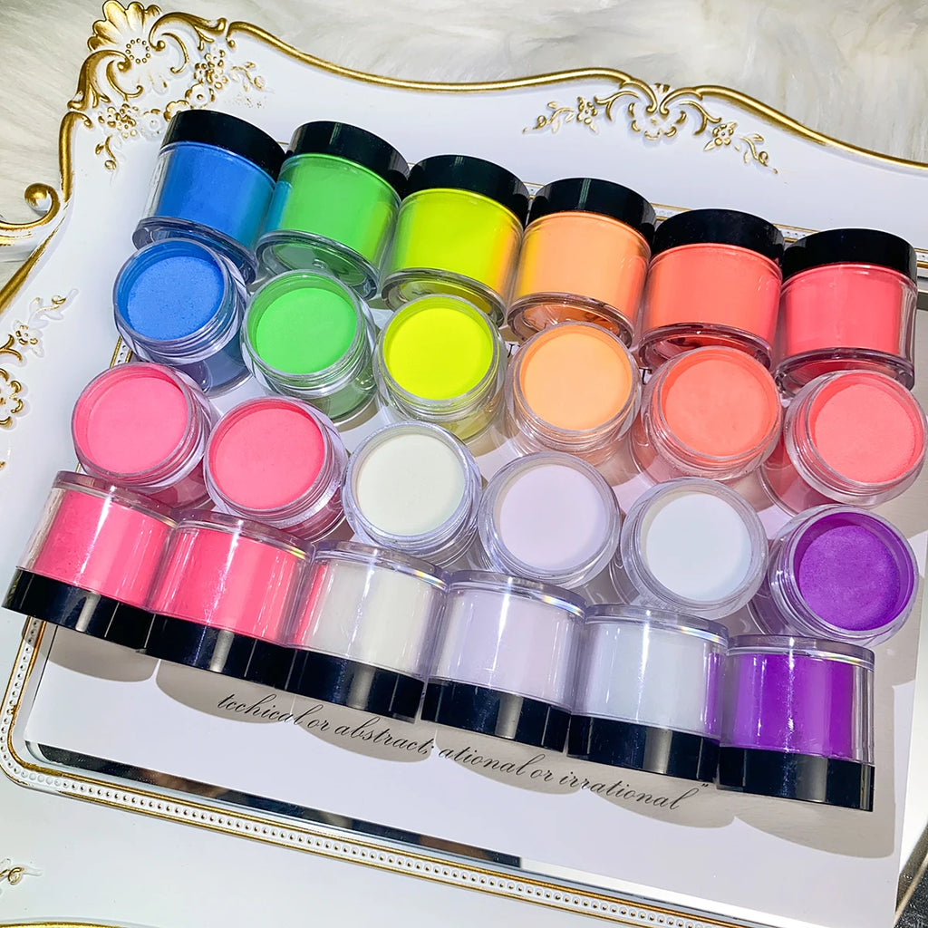 MAFANAILS Glow-in-the-Dark Acrylic Powder – Luminous Neon Nail Powder Set, 12 Colors