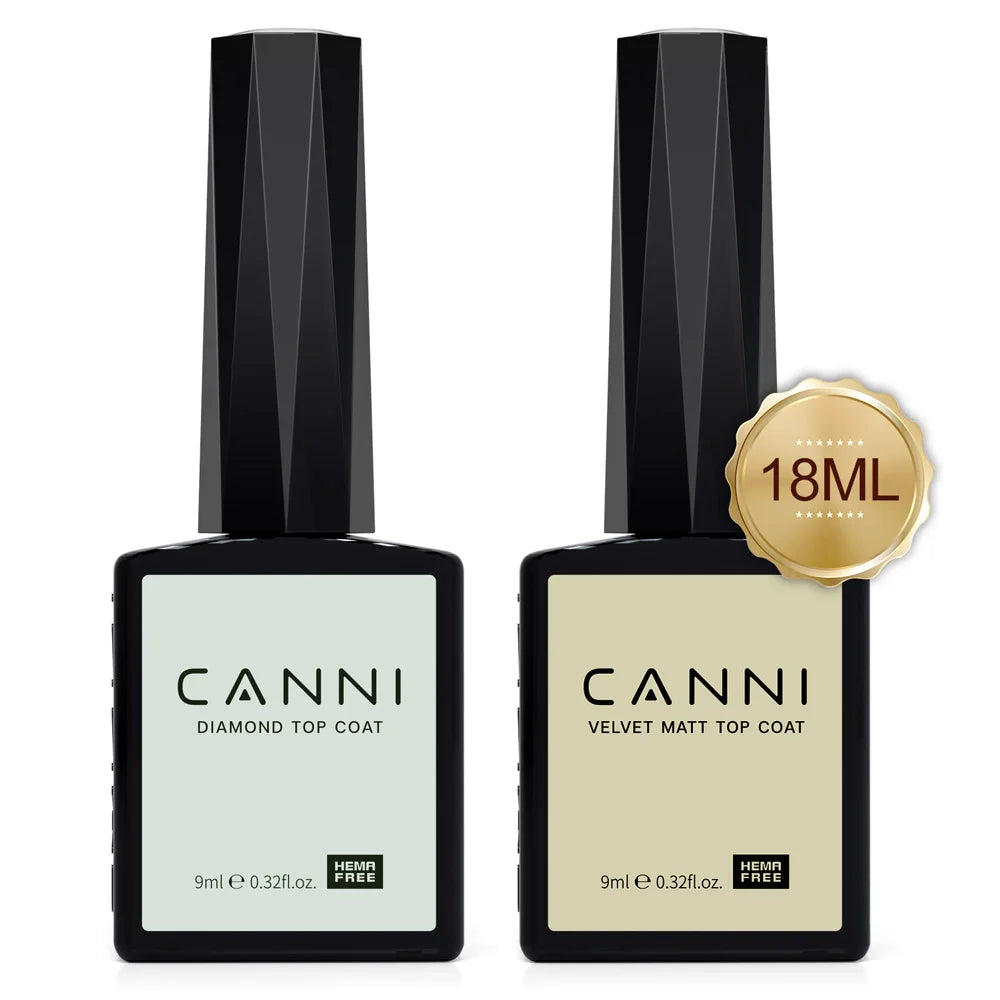 CANNI Diamond Top Coat Kit – HEMA/TPO-Free Ultra Gloss Non-Wipe Gel