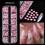 Sparkle Crystal Nail Rhinestones – Mixed Shape Flatback Gems, 12 Grids