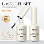 Mxsi Strong Base Coat & No-Wipe Top Coat – Self-Leveling French Manicure Gel
