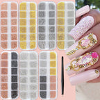 MAFANAILS Mini Caviar Bead Nail Charms with Magnetic Pen – Gold & Silver Steel Beads
