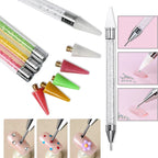 Acrylic Handle Nail Rhinestone Picker – Dual-End Wax Dotting Pen