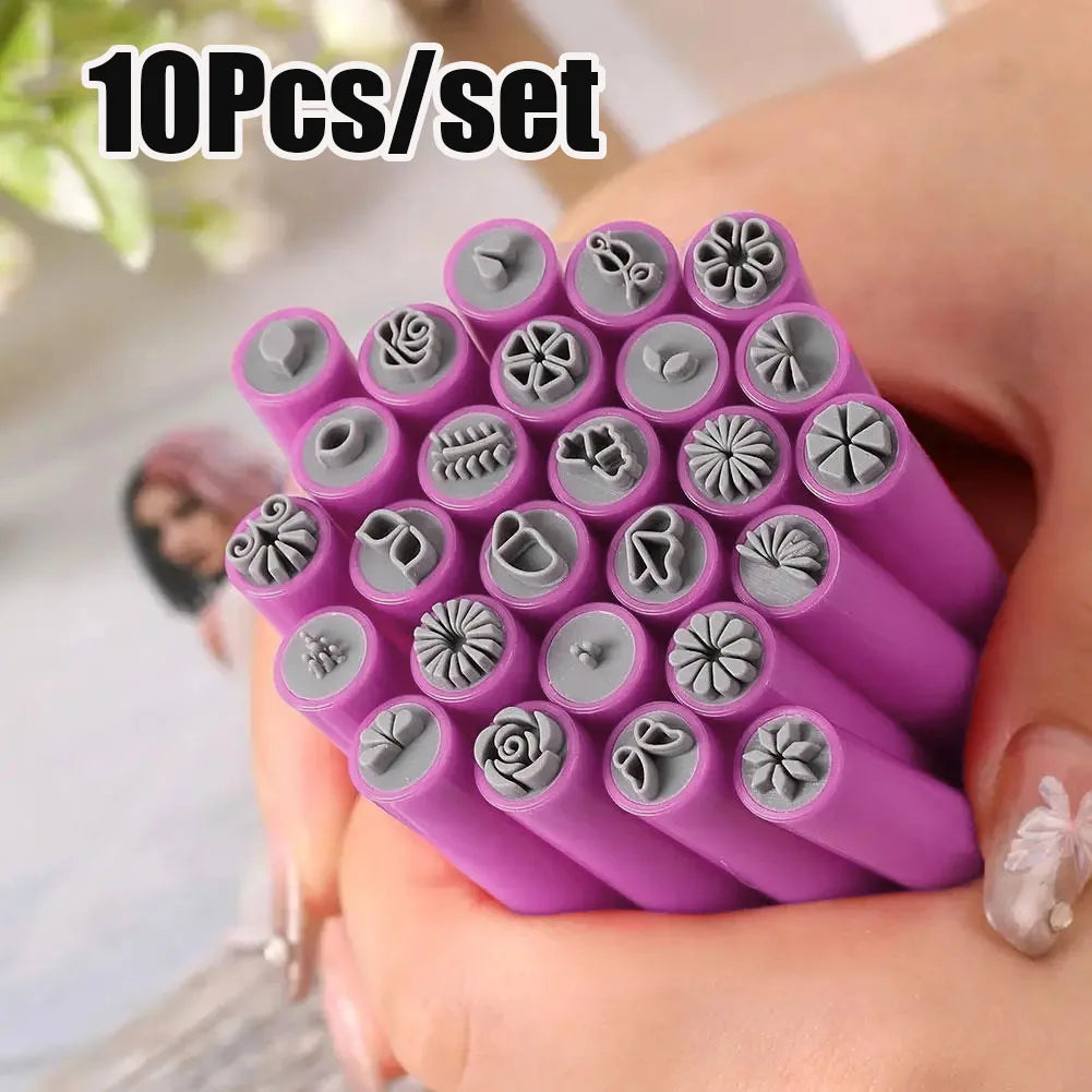 Chic 9D Nail Art Stamp Pen Set – Daisy, Star, Butterfly & Heart Designs