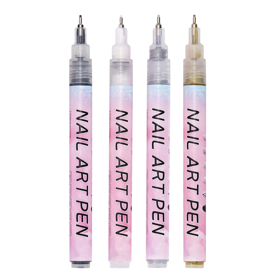 Graffiti Nail Pen 0.5mm – Black, White, Gold & Silver Detail Marker
