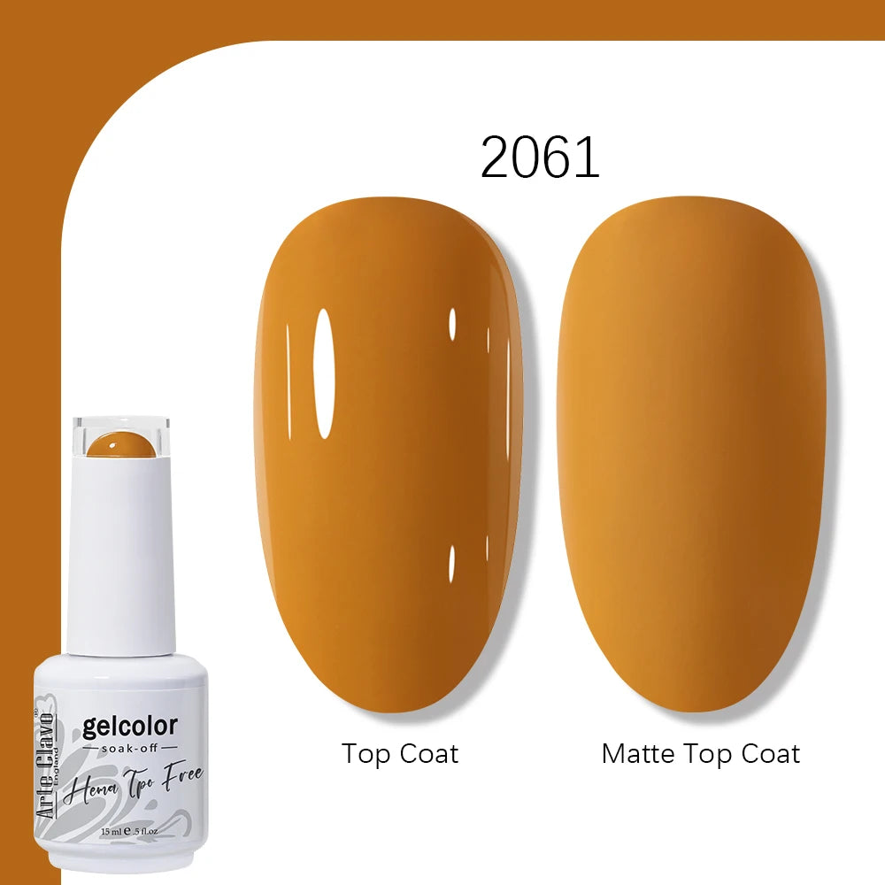 Arte Clavo Gel Nail Polish 400 Colors15ml Semi Permanent Gel Varnish Base Top Coat Nail Art Manicure Soak Off LED UV Salon Gel
