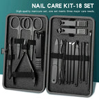 Complete Stainless Steel Manicure & Pedicure Kit with Travel Case