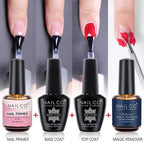 NAILCO Top Coat, Base Coat & Primer – Semi-Permanent Gel Nail Polish System
