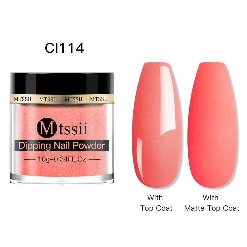 Mtssii 5/10g Dipping Nail Powder Gradient French Nails Nude Pink Glitter Powder Nature Dry Without Lamp Cure Nail Art Decoration