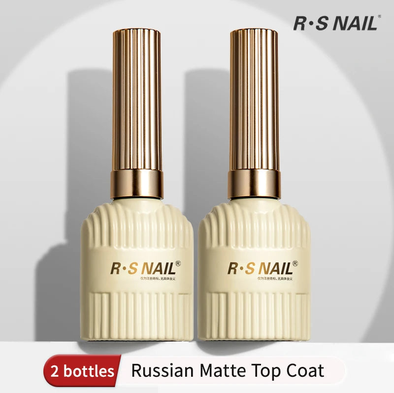 RS NAIL Russian Matte Top Coat – Frosted Non-Stick Powder Seal Gel