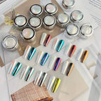 Aurora Pearl Mirror Effect Nail Powder – Rainbow AB Chrome Mermaid Pigment
