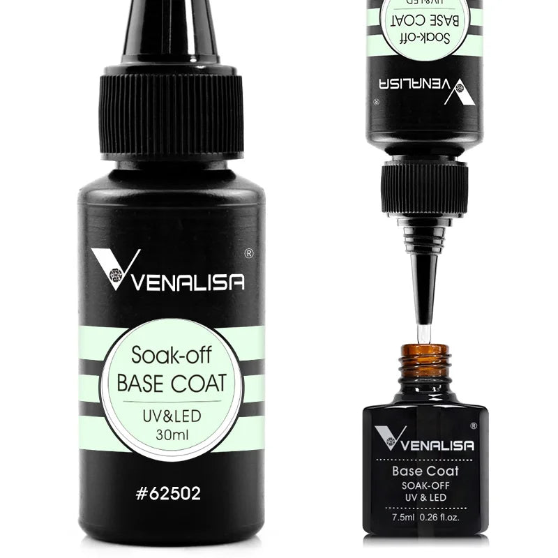 VENALISA 7.5/30ml TPO FREE Primer Base Coat No-wipe Matt Topcoat Reinforce Glossy Tempered UV LED Long Lasting Nail Gel