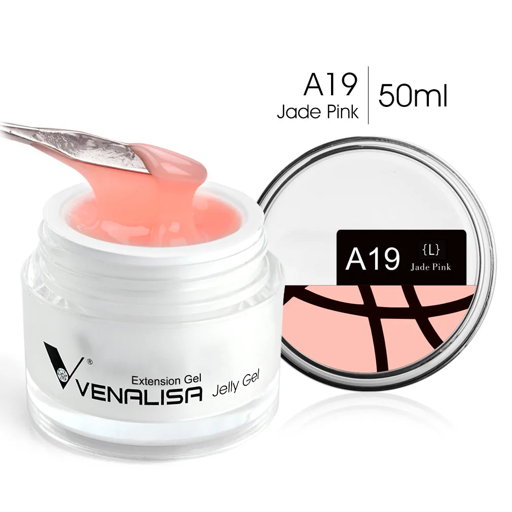 Venalisa 50ml TPO FREE Rose Pink Jelly Gel Extension Nail Salon Professiona Used Self Leveling Transparent Gel Nail Gel Polish