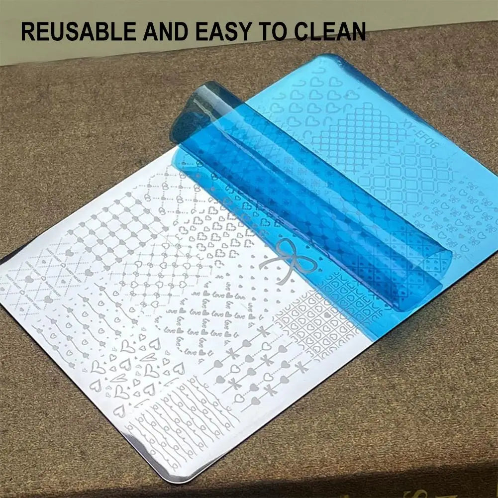 3D Lace & Bow Nail Transfer Stamping Template – Elegant Manicure Design