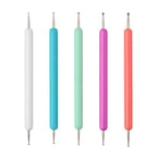 JEARLYU 2-Way Nail Dotting Pen Set – Carving & Drawing Tools, 5 Pieces