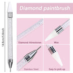 Crystal Handle Double-End Nail Dotting Pen – Gem, Bead & Rhinestone Picker