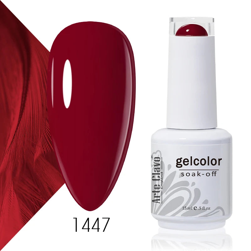 Arte Clavo 15ml Gel Nail Polish Nail Supply Wholesale Soak Off UV LED Gel Lacquer Nail Art Glitter Polish Long Lasting Gel