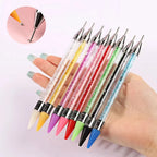 Crystal Handle Double-End Nail Dotting Pen – Gem, Bead & Rhinestone Picker