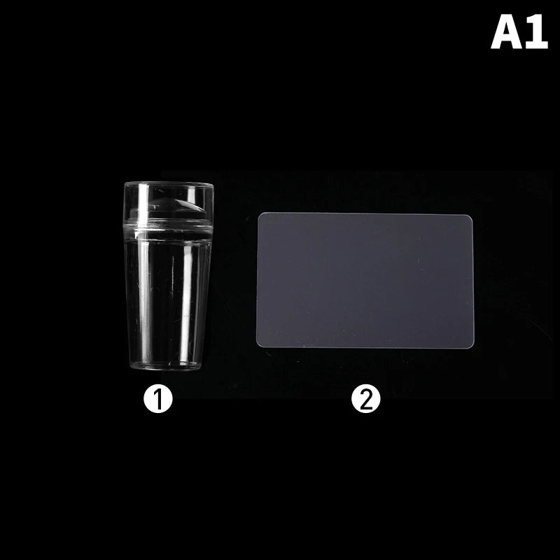 Jiauting Transparent Silicone Nail Stamper & Scraper Set