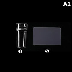 Jiauting Transparent Silicone Nail Stamper & Scraper Set