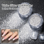 RS NAIL Moonlight White Glitter Powder – Sparkling Chrome Nail Dust