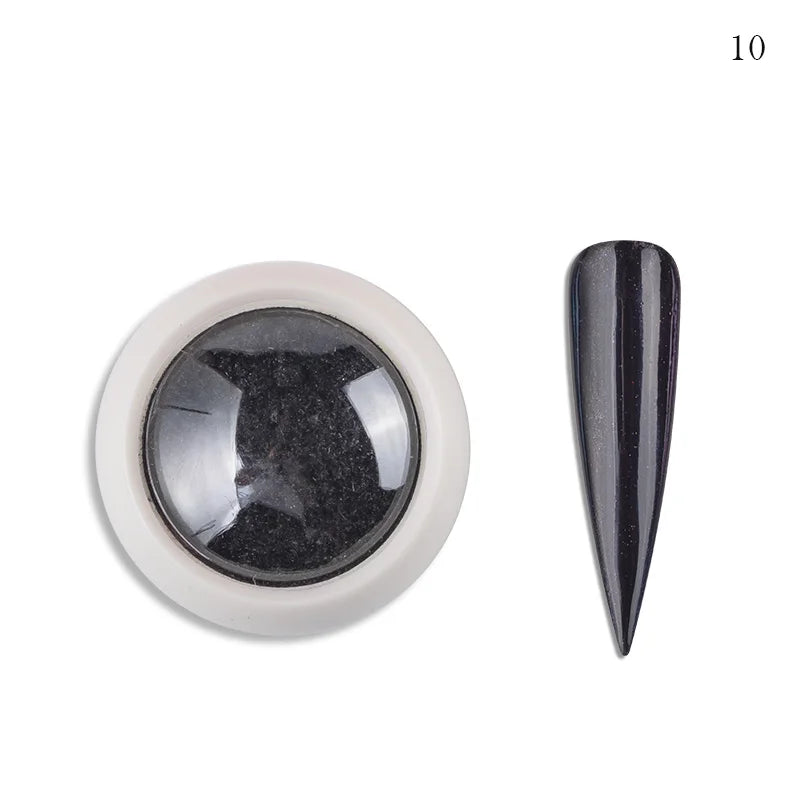 9Colors/Box Gradient Glitter Nail Powder Palette Colors Magic Mirror Pigment Rubbing Set Chrome Powder Manicure DIY Accessories
