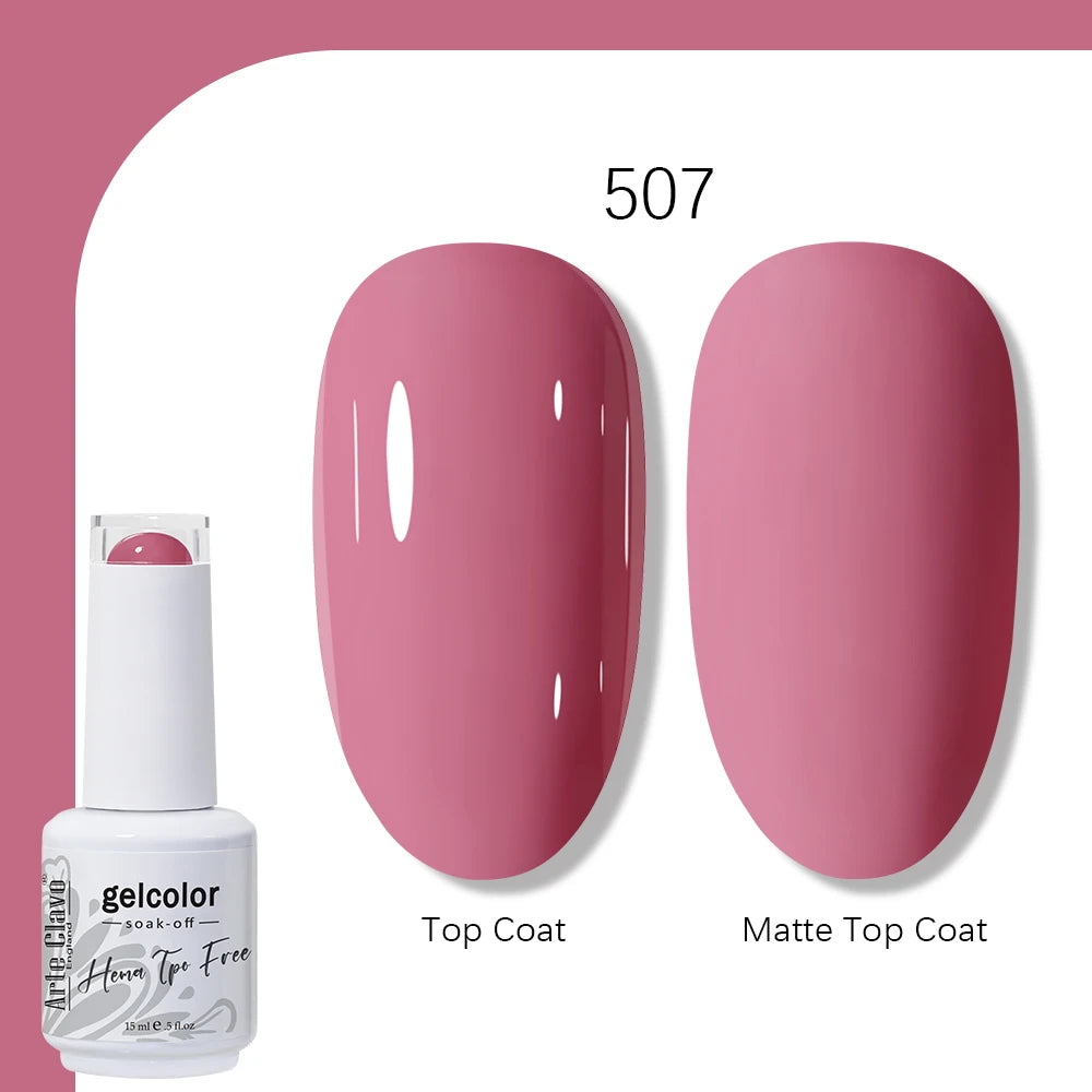 Arte Clavo Gel Nail Polish 400 Colors15ml Semi Permanent Gel Varnish Base Top Coat Nail Art Manicure Soak Off LED UV Salon Gel