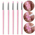 Pink Silicone Nail Carving Brush Set – Emboss &amp; Sculpture Shaping Pens, 5 Pieces