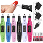 Portable Electric Nail Drill Set – USB Manicure & Pedicure Filing Machine with Bits