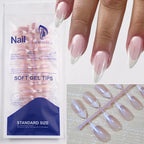 Pearlescent Short Square Press-On Toenail Tips – Full Cover Soft Gel, 120 Pieces