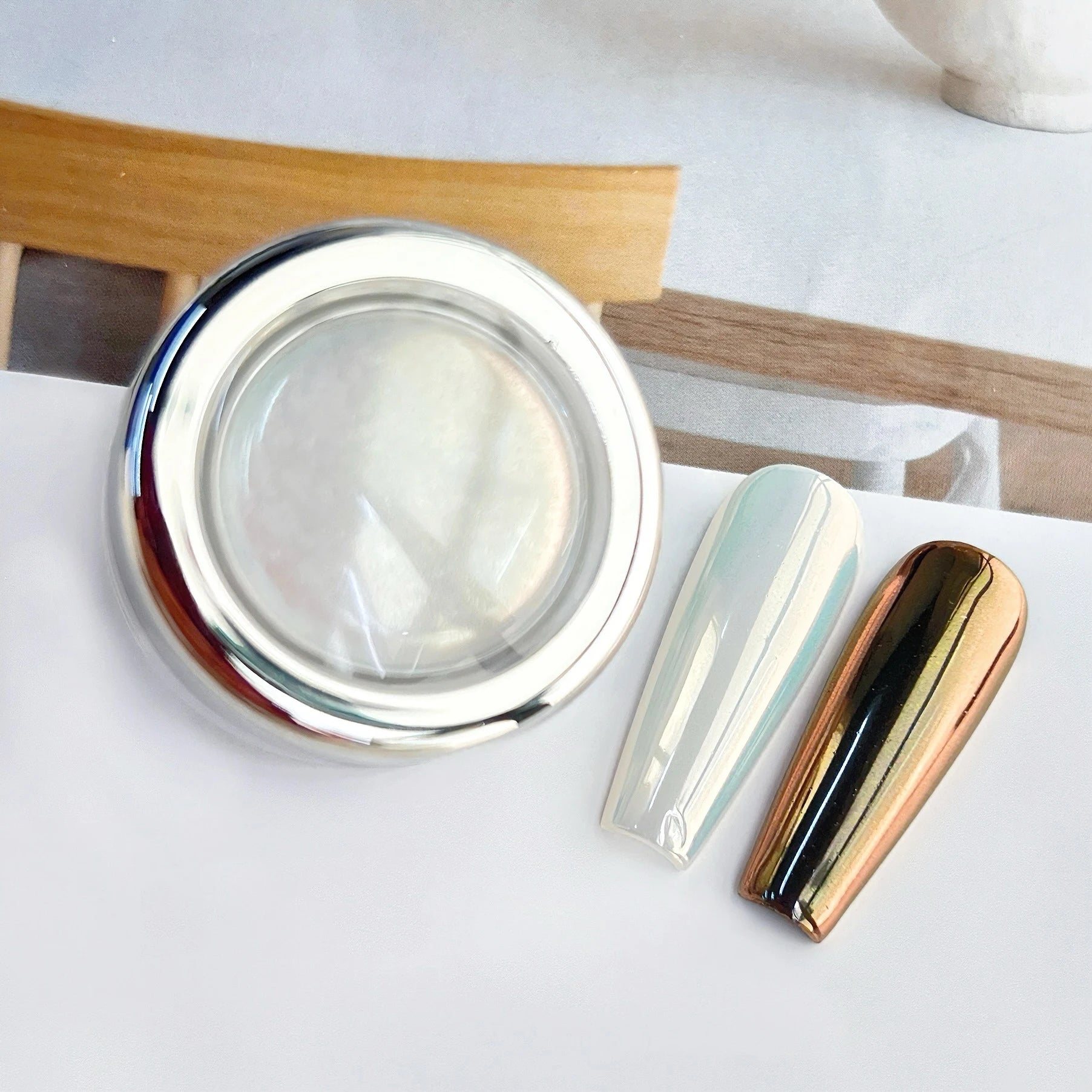 1Jar 0.2g Aurora Pearl Mirror Effect Nail Powders Aurora Chrome Mermaid Nails Art Powder Rainbow AB Glitter Rubbing Dust Pigment