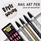 Graffiti Nail Art Liner Pen – Gold, Silver, Black & White Waterproof Marker