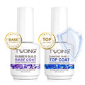 TWOING Rubber Build Base & Diamond Shine No-Wipe Top Coat Set