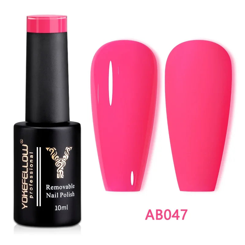 YOKEFELLOW 10ML Glow in the Dark Gel Nail Polish Luminous Neon Gel Polish Summer Semi Permanent Soak Off Nail Art UV Varnish