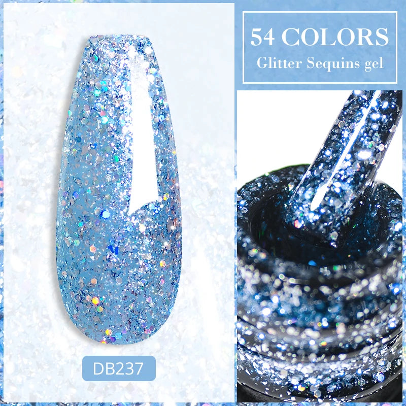 Mtssii Glitter Sequins Gel Nail Polish – Sparkling Soak-Off UV/LED Gel