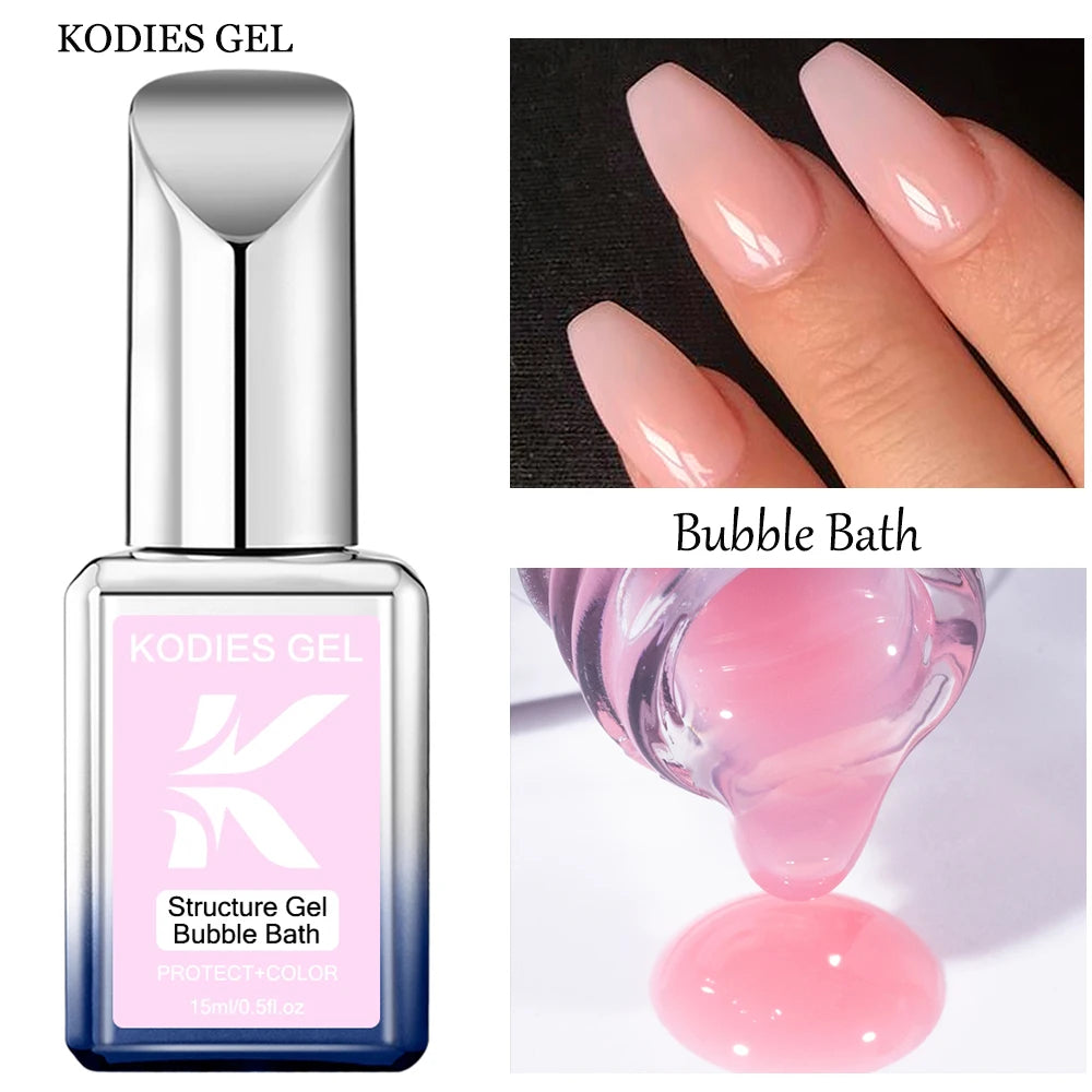 KODIES GEL Rubber Base Gel Polish – Bubble Bath Camouflage French Manicure