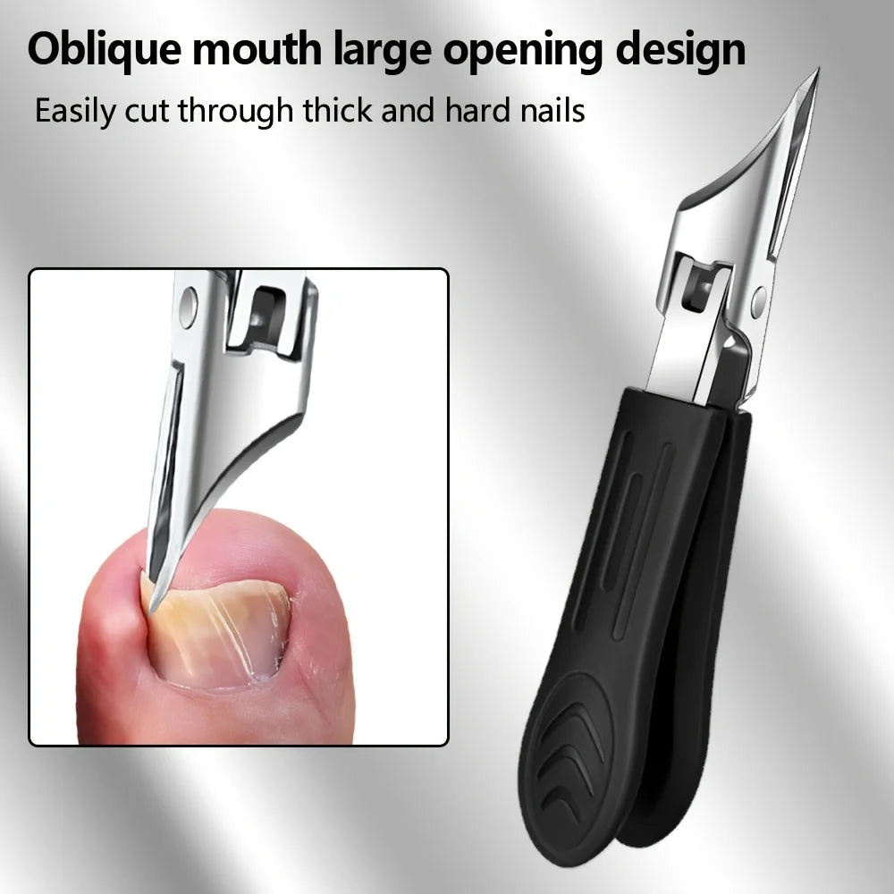 Modern Stainless Steel Foot Care Nail Clipper Set – Long Handle, Slanted Opening